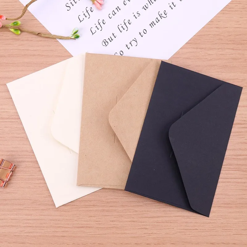 

20PCS Blank Mini Kraft Paper Envelopes Wedding Invitation Envelope Gift Envelope Thank You Card Postcards