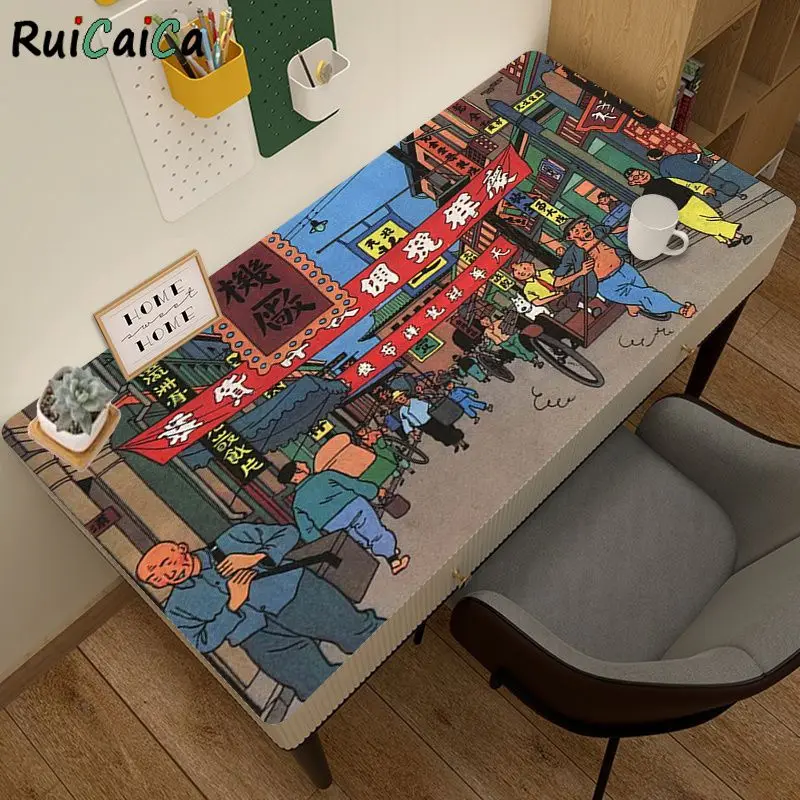 

RuiCaiCa The Adventures of Tintin Unique Desktop Pad Game Mousepad Size for large Edge Locking Speed Version Game Keyboard Pad