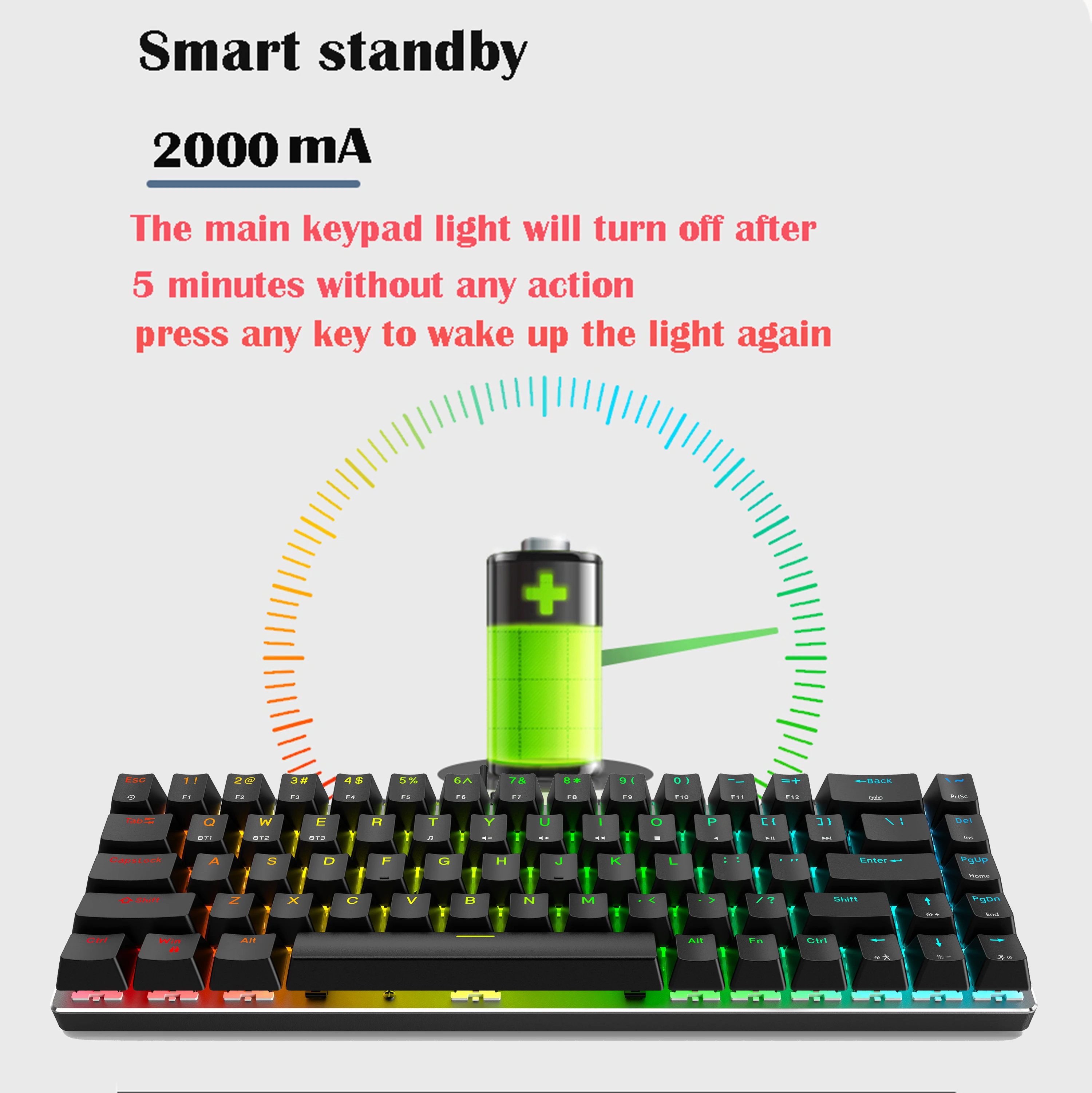 Беспроводная механическая клавиатура с Bluetooth/2 4 ГГц RGB подсветкой