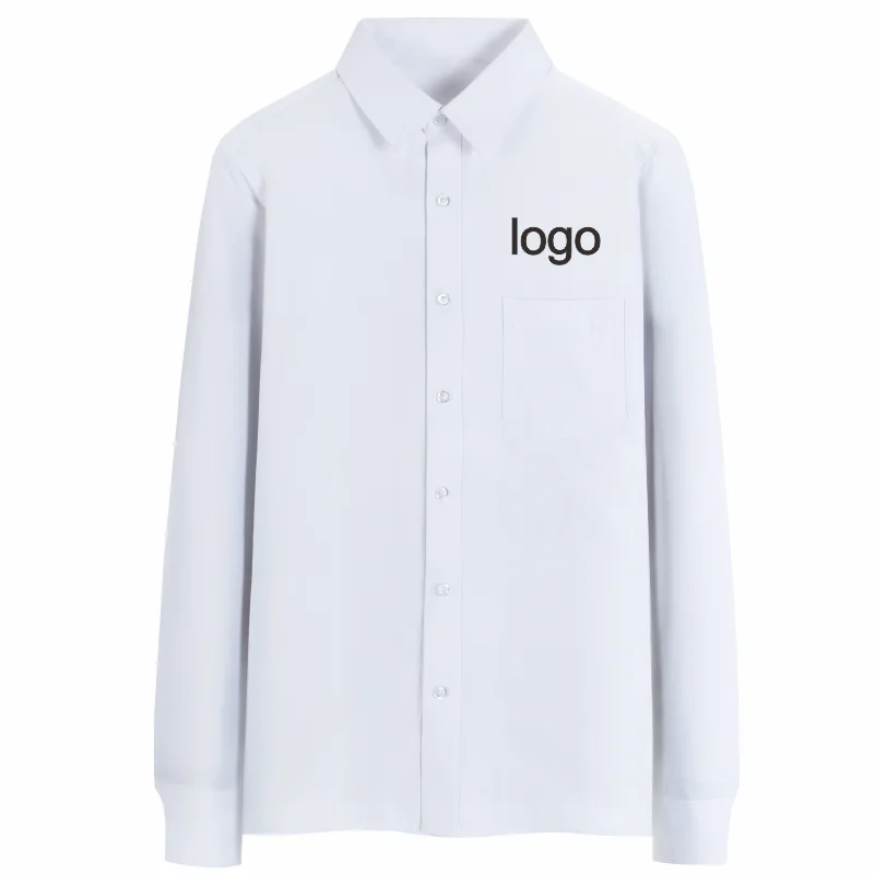 GNEP Winter Men's And Women's Business Long-Sleeved Shirts Custom Casual Slim Work Clothes Embroidered Solid Color Lapel Top
