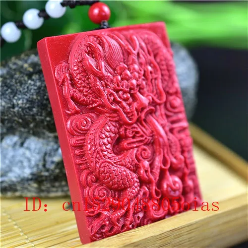 Китайский натуральный красный Органическая киноварь камень дракон кулон