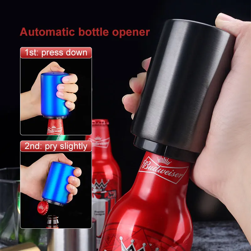 

Магнитная автоматическая открывалка для пивных бутылок, нержавеющая сталь, открывашка для напитков, вина, портативные инструменты для бара