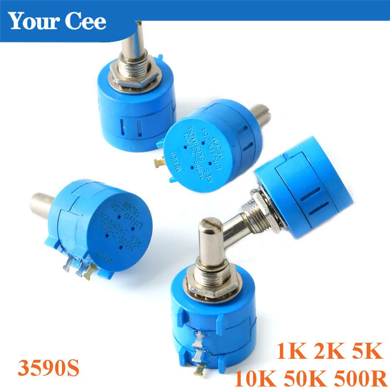 3590S 1K 2K 5K 10K 50K 500R Ом APrecision Multiturn Потенциометр переменный резистор 3590 102 103 202 502 503 A03
