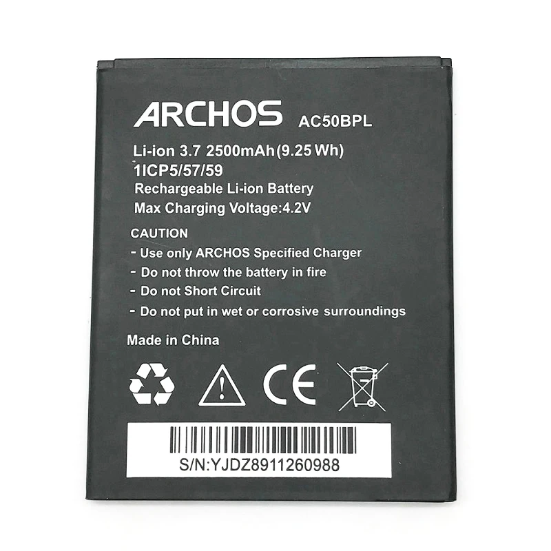 Сменный аккумулятор 2500 мАч AC50BPL для ARCHOS 50b Platinum Baterij мобильный телефон|battery for