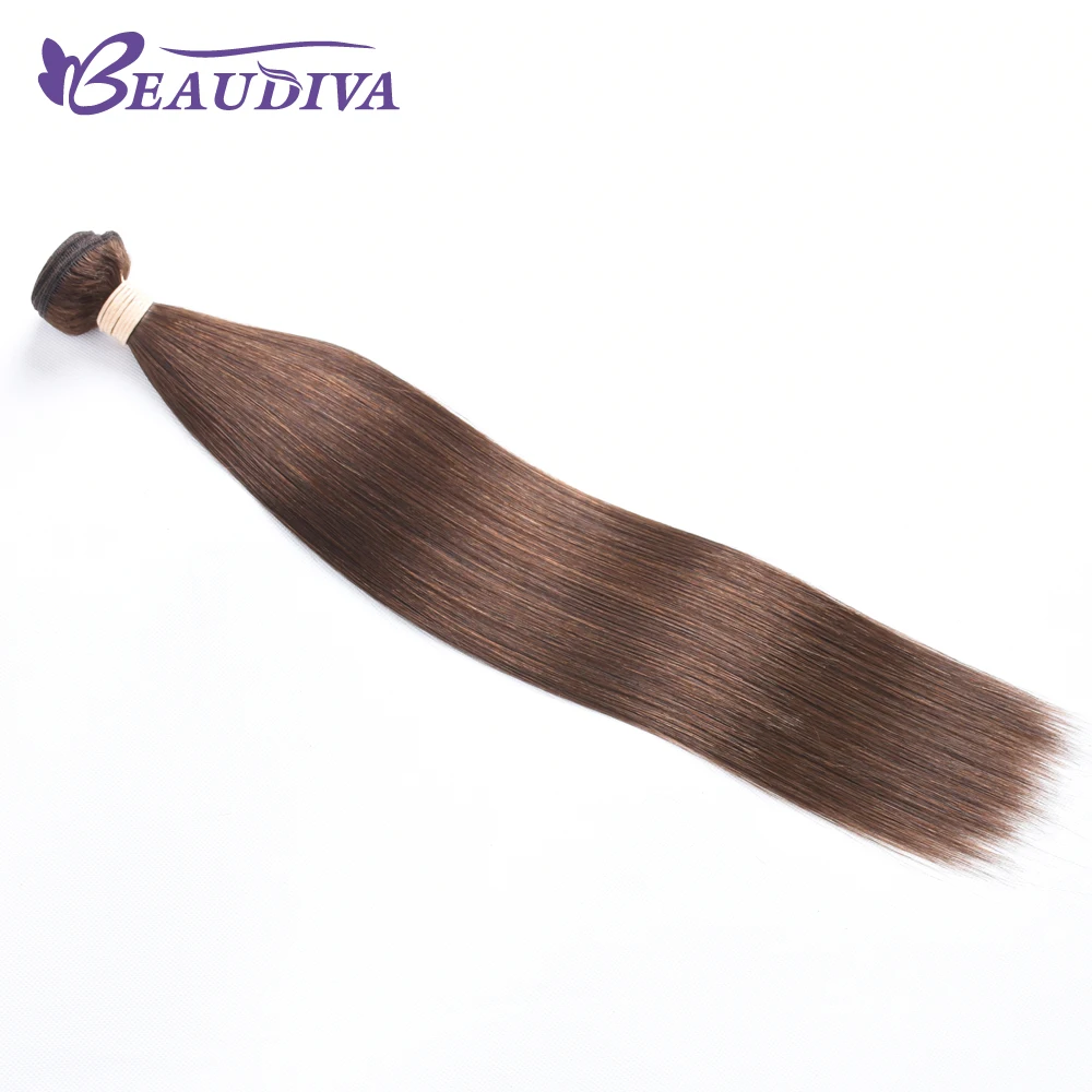 BEAUDIVA волосы#4 коричневые прямые бразильские вплетаемые пряди 3 шт Remy человеческие волосы для наращивания 95 г