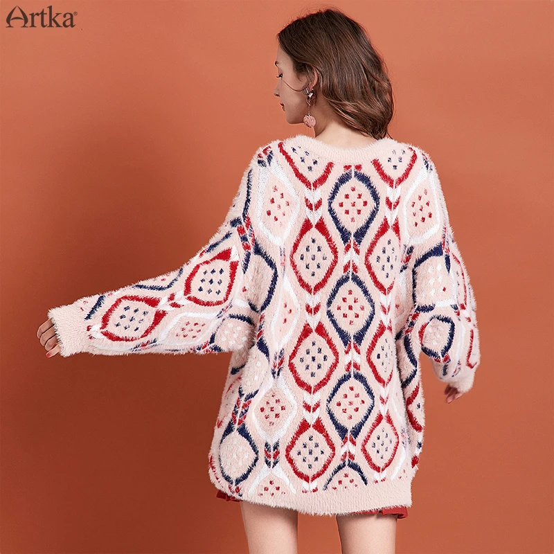 ARTKA 2019 Зимний новый женский свитер модный винтажный дизайн трикотажные свитера