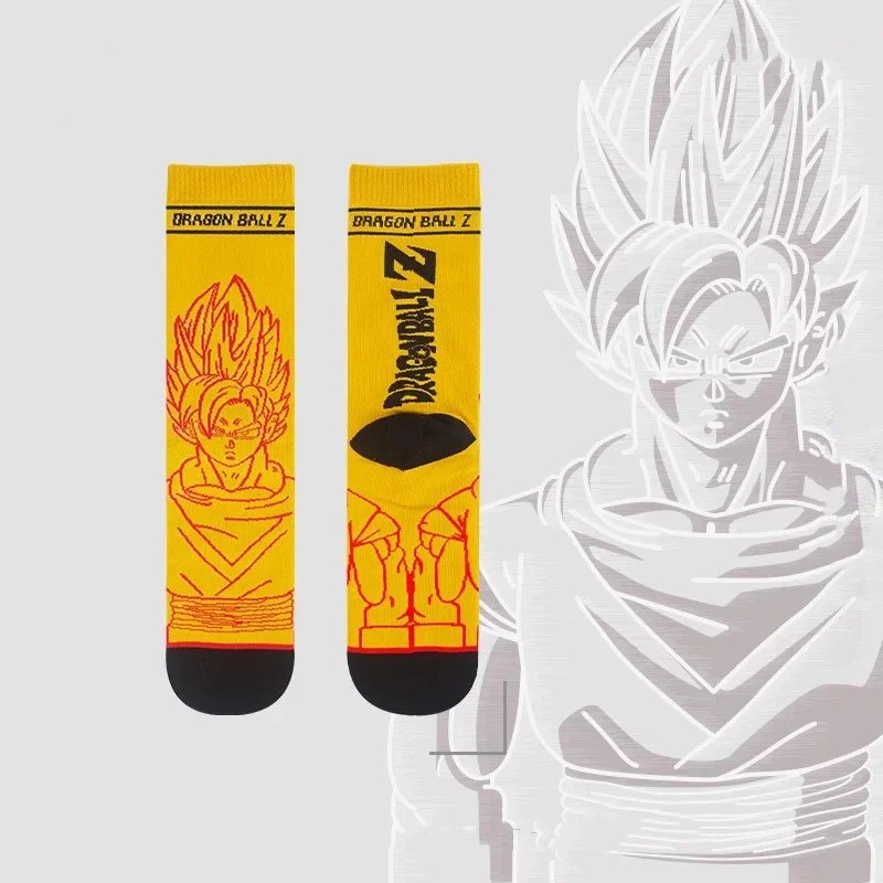 Для мужчин, зимняя детская пижама с рисунком аниме Dragon Ball Z Son goku носки Harajuku модные тренды уличной Косплэй носки Веселые счастье хлопок толстые короткие носки - Цвет: H1