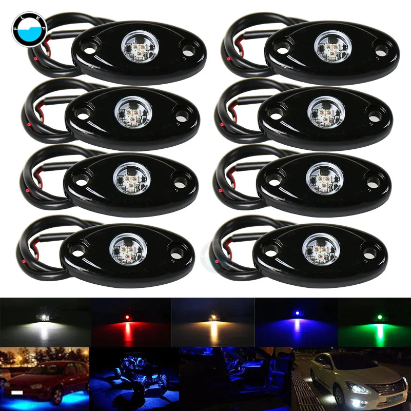 8XLed фары рок Водонепроницаемый Underglow Led неоновый Trail Рог для автомобилей Грузовик