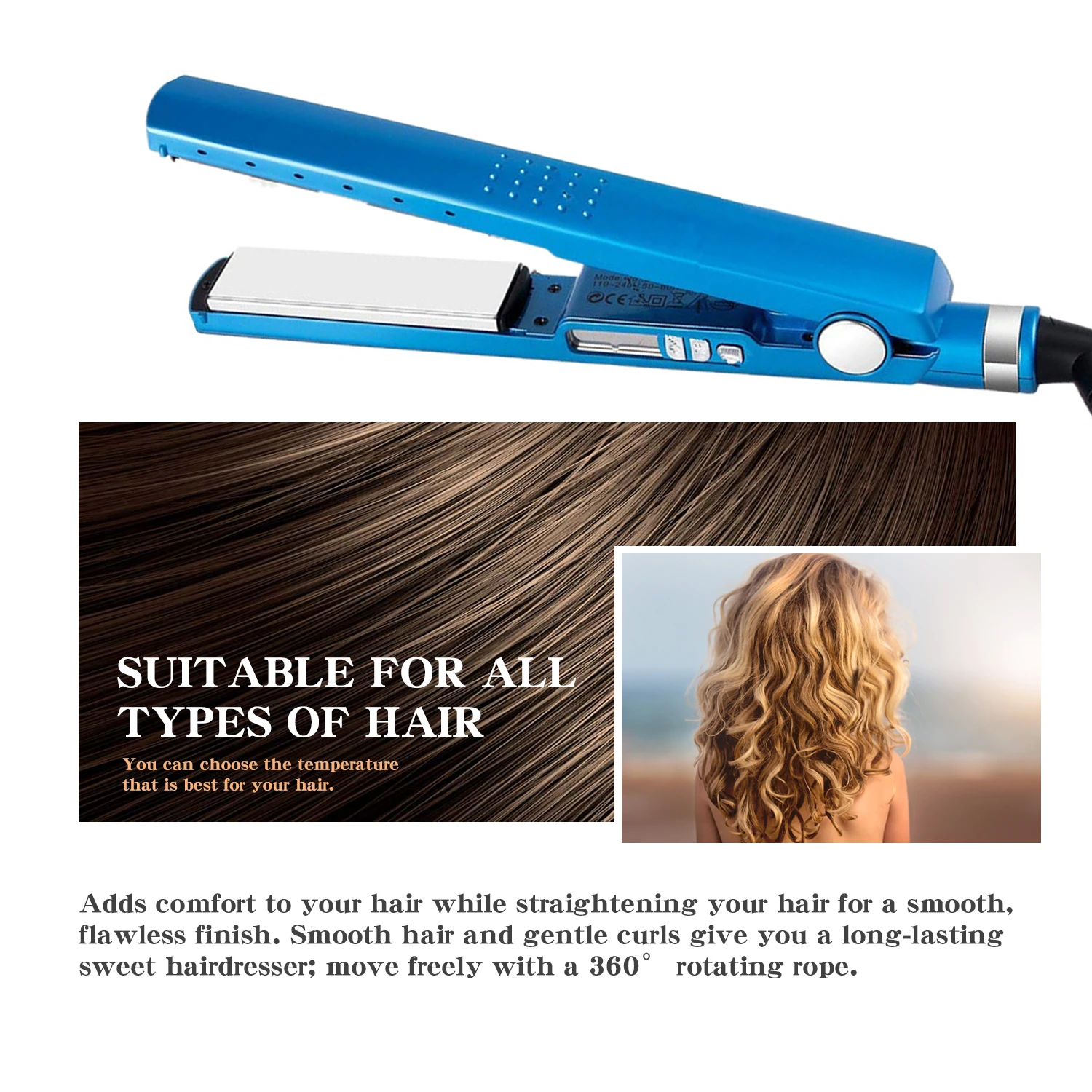 

Pro 450F нано титановый выпрямитель для волос пластина Плойка для волос 1/4 пластина титановые утюги для выпрямления волос инструмент для укладки волос
