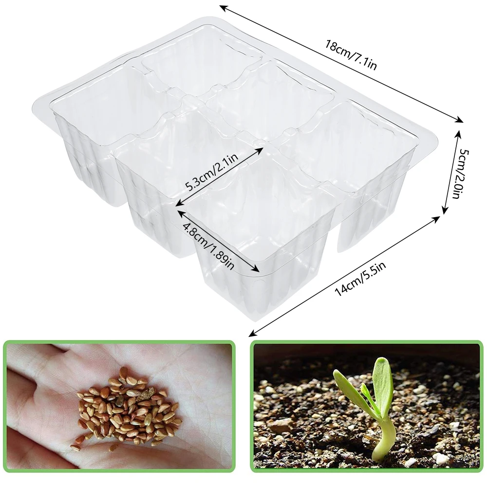 

10pcs Plant Root Growing Box Nursery Pots Planting Seed Tray Kit 10/12 Holes Plants Seed Pots Germinating Gardening Supplies