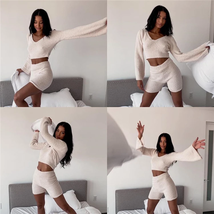 Женский Повседневный Трикотажный костюм SRUBY свитшот с длинным рукавом и