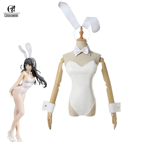 Костюм для косплея ROLECOS Bunny Girl Sakurajima Mai белый сексуальный комбинезон Seishun Buta Yarou wa Bunny Girl Senpai no Yume wo Minai