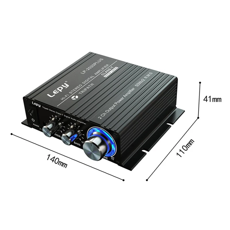 Lepy LP- Plus 2CH автомобильный усилитель цифровой плеер 2X50 Вт HIFI стерео аудио усилитель высокой мощности для домашнего мультимедиа AUX EU штекер