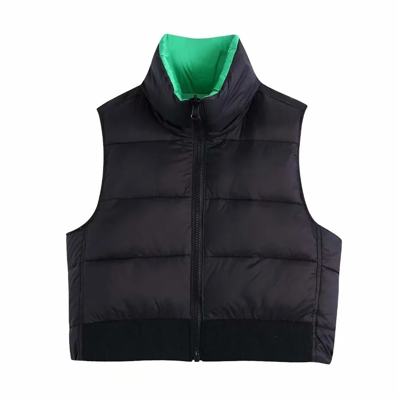 

MESTTRAF 2021 Модный женский однотонный укороченный жилет с подкладкой винтажный жилет с высоким воротником без рукавов женский жилет пальто ули...