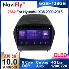 Автомобильный мультимедийный плеер QLED 1280*720, Android 10,0, для Hyundai Tucson 2 LM IX35 2009-2015, радио-навигатор, GPS, 6 ГБ + 128 ГБ, Carplay