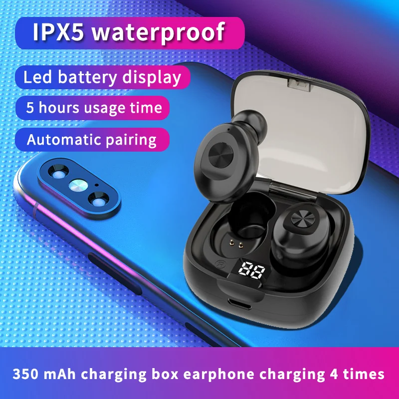 Bluetooth наушники настоящие беспроводные 5 0 TWS вкладыши IPX5 Водонепроницаемая мини