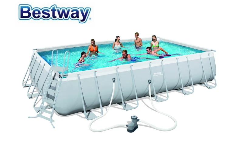 56470 Bestway 6 71x3 66x1 32 m(22 &quotx 12" x 52 ") Мощный Стальной прямоугольный каркас для