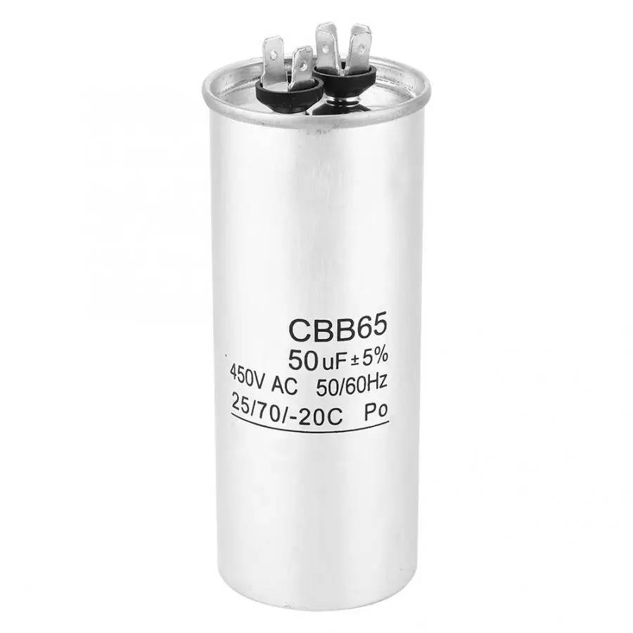 CBB65 моторный конденсатор 450V 50 мкФ Конденсатор Пусковой двигатель Homopolar