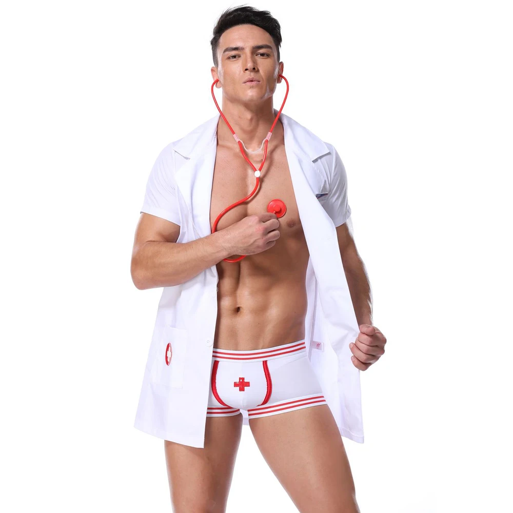 

High Quality Men Doctor Costume Halloween Attending Masquerade Male Physician Clothing Doctor Cosplay Cloth Sets