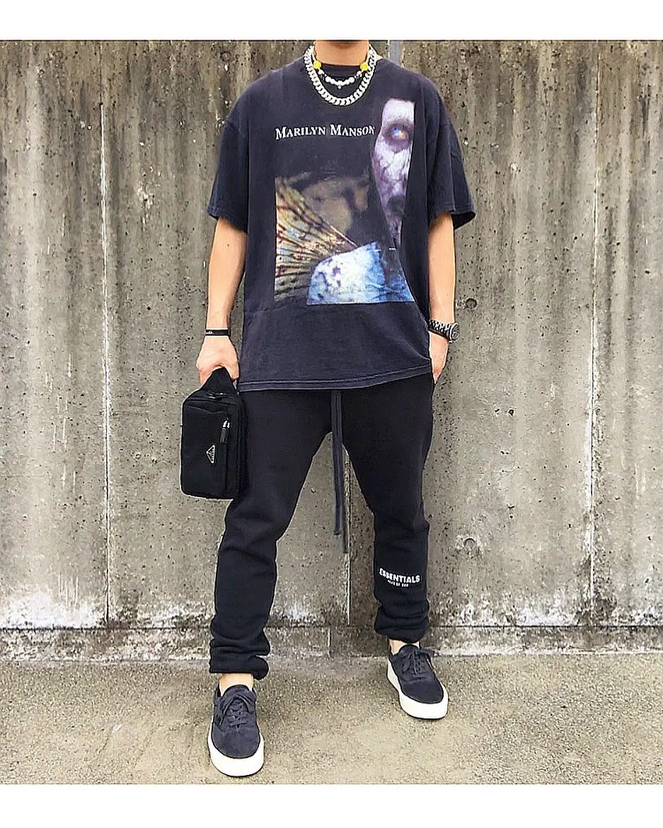 Винтажная Футболка с принтом Мэрилин Мэнсон унисекс тяжелый металл Ретро стиль