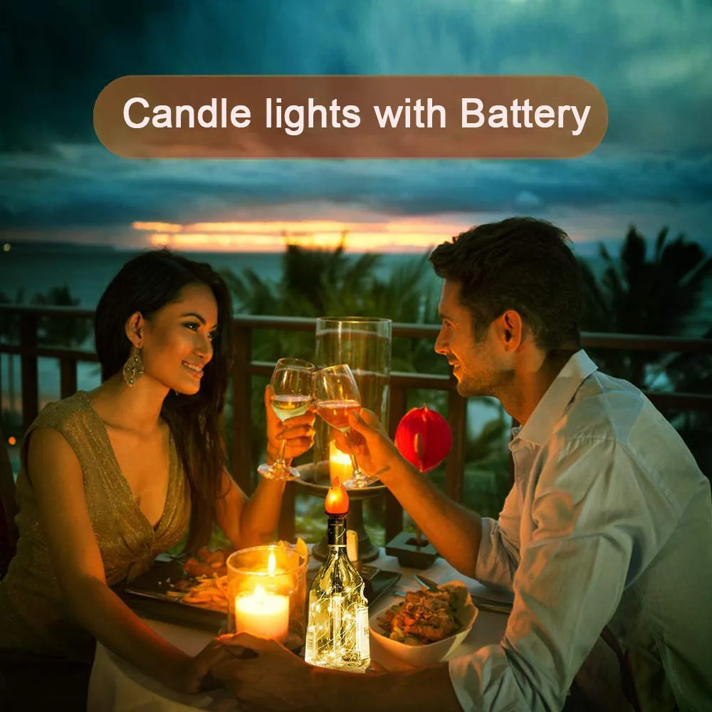 

1M/2M Waterproof LED Candles Copper Wire String Lights Submersible Vase Bottle Fairy Light For Christmas Holiday String Garland