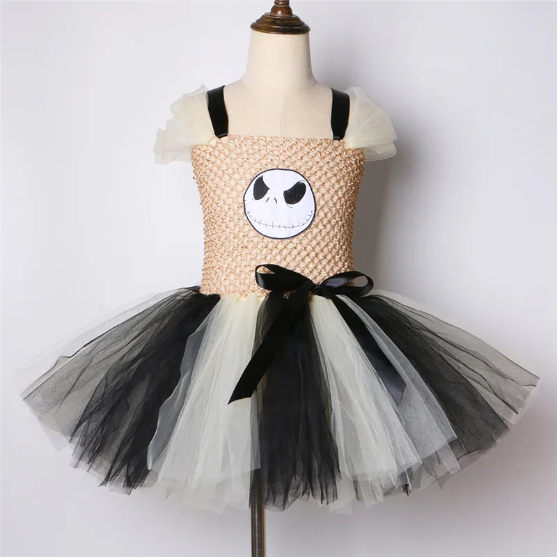 Jack Skellington Tutu Dress Halloween Cosplay Witch Costume for Girls Kids Party Children clothing | Детская одежда и обувь