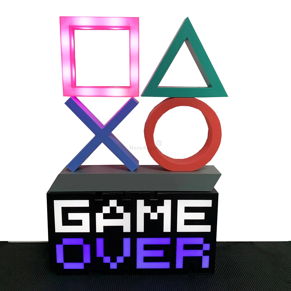 Светодиодная лампа-значок для PS4/PS5 Звуковое управление декоративная лампа