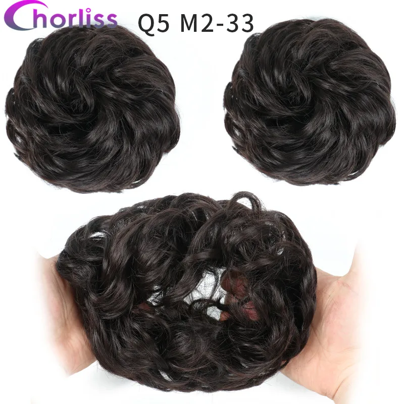Синтетические кудрявые резинки для волос шиньон для женщин Chorliss Hair wrap Rope головной убор натуральный блонд коричневый поддельные волосы булочки аксессуары - Цвет: M2 33