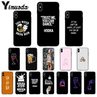 yinuoda beer alcohol vodka tpu soft phone case cover for apple iphone 8 7 6 6s plus x xs max 5 5s se xr 11 11pro max cover