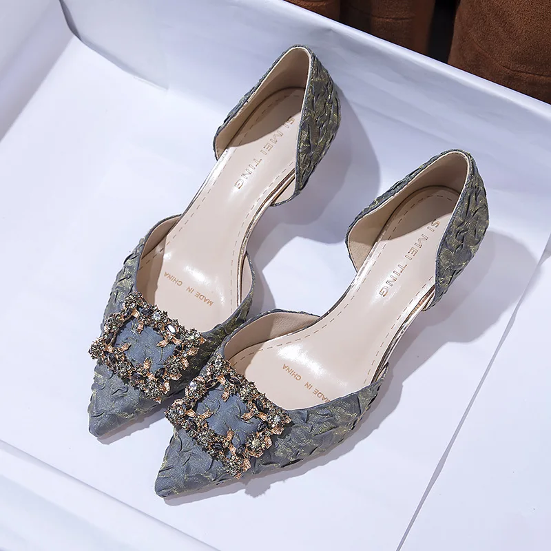 Женские туфли-лодочки элегантные свадебные туфли с острым носком на каблуке