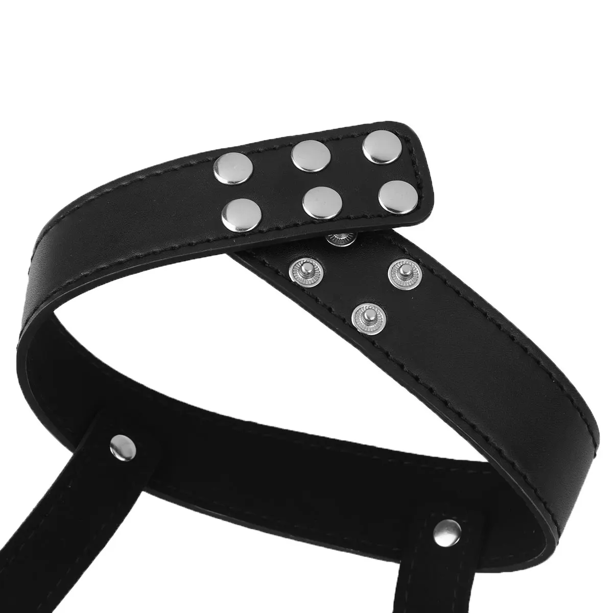 

Womens Halter Neck Hollow Out Bodysuit PU Leather Leotard Body Caged Adjustable Buckles Jumpsuit Harness Belt Straps Bodysuits