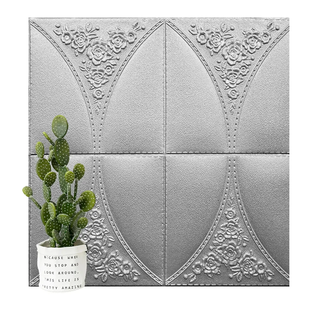 Silver gray 3D водостойкие кирпичные Обои DIY настенный плакат самоклеющиеся поролоновые Наклейки на стены для спальни гостиной дома ТВ Настенный декор - Цвет: Silver gray