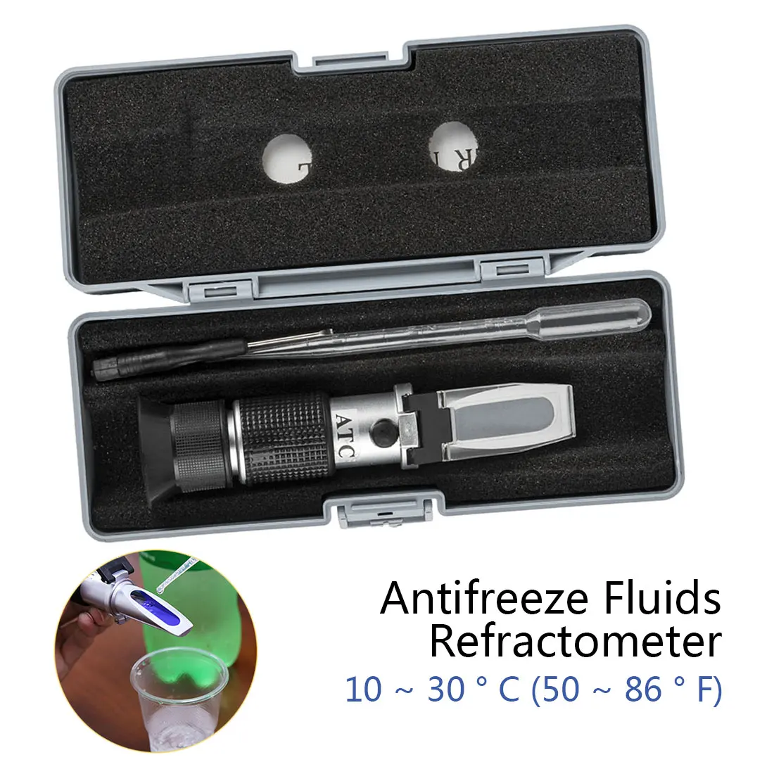 

Alcohol Teste Meter Alcoholometer Refractometer Hydrometer Concentration Spirits Tester Refractometer 0~80%V/V ATC Handheld Tool