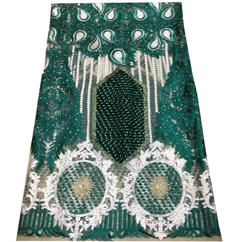

5 Yards Exclusive French Lace With Stone Velvet Embroidery African Mesh Tulle Fabric Very Soft Nigerian Dubai Inspired Robe Wear