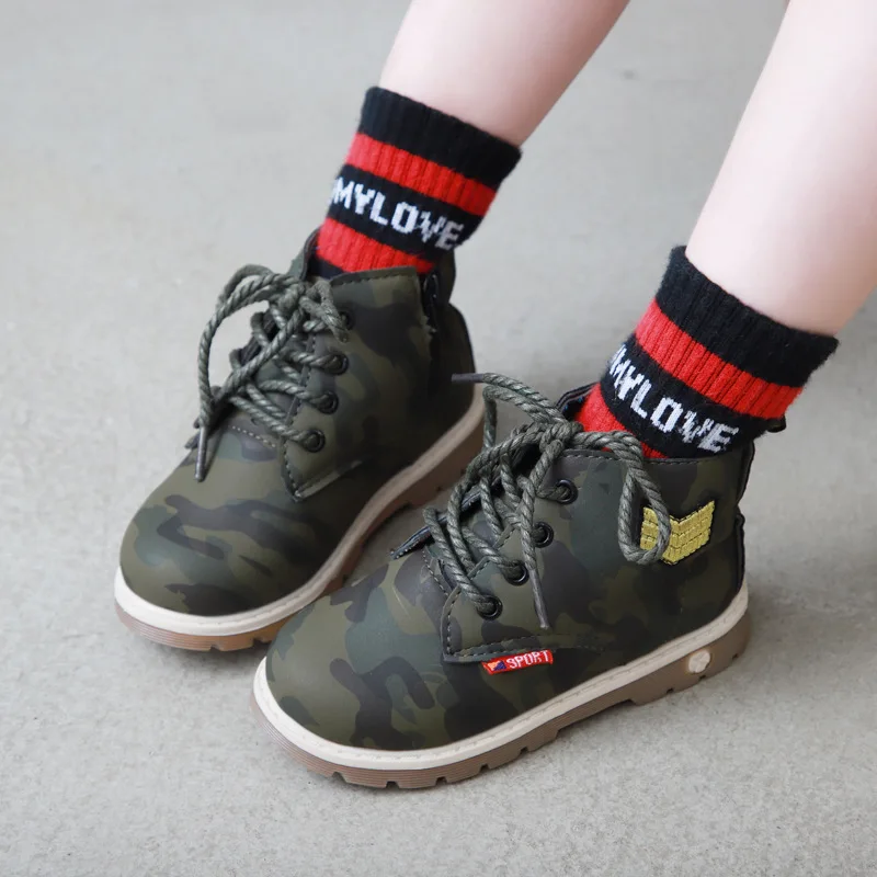 Детские ботинки JUSTSL Новинка осени 2019 кожаные для мальчиков и девочек детские Martin