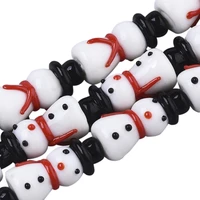 about 20pcsstrand handmade snowman lampwork beads for diy jewelry making bracelet crafts decor accessories christmas gift