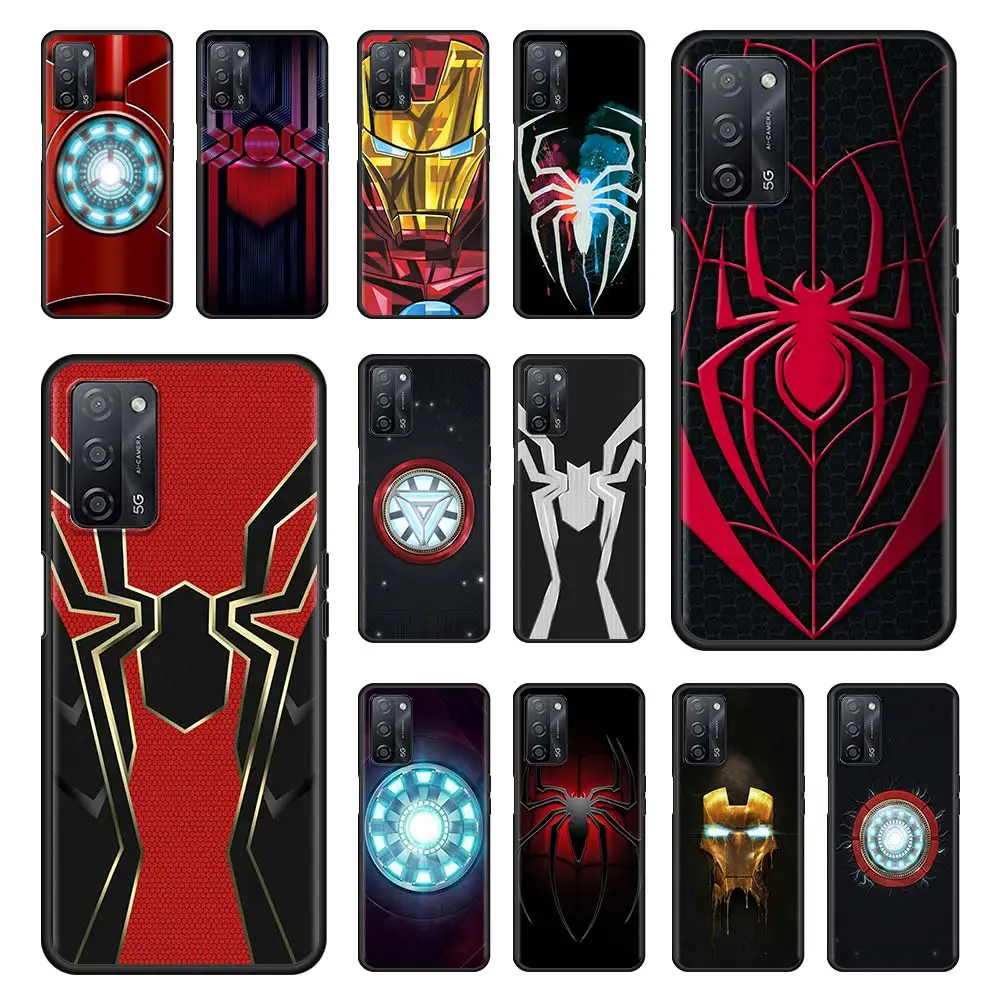 

Spider Iron Man Infinity War Phone Case For Oppo A53 A93 A9 2020 A52 Find X2 Lite Reno4 Reno3 Reno6 F11 Pro 5G Black Soft Cover