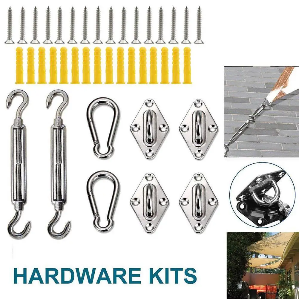 

24pcs/set Tent Fixing Buckle Kit Steel Turnbuckle Cushion Awning Install Hook Garden Sunshade Sail Fasten Accessories