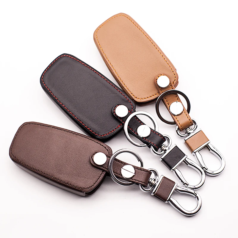 

Leather car key cover Key cases for BMW e30 e36 e90 e60 e60 e38 e36 e63 e53 e10 e30 f30 x30 x3 f4 3 button car keys accessories