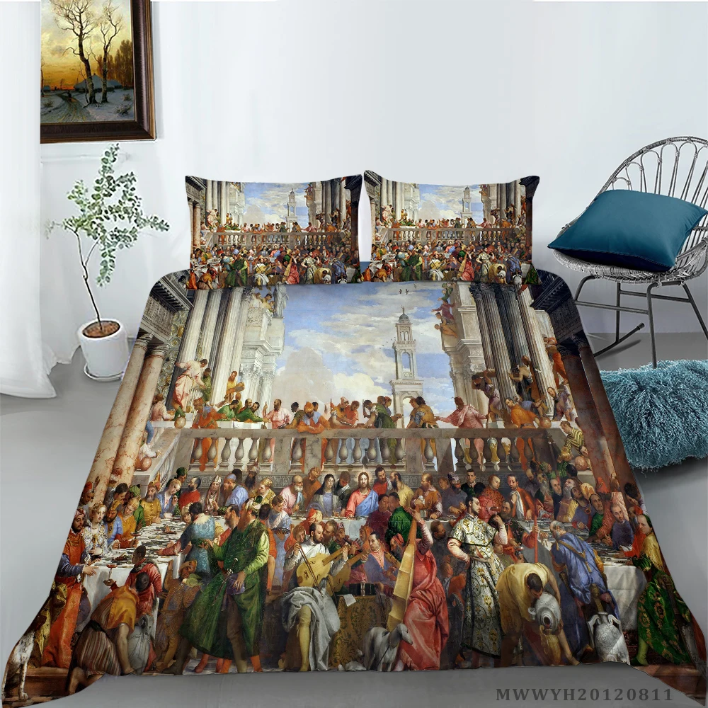 

Hot sale 3D Ancient Rome Oil Painting Printing Bedding set Duvet cover with pillowcases Home Textile 2/3pcs