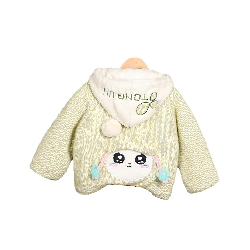 

Новая зимняя модная одежда для маленьких девочек, детское милое плотное теплое пальто с капюшоном, повседневный костюм для малышей, Одежда ...