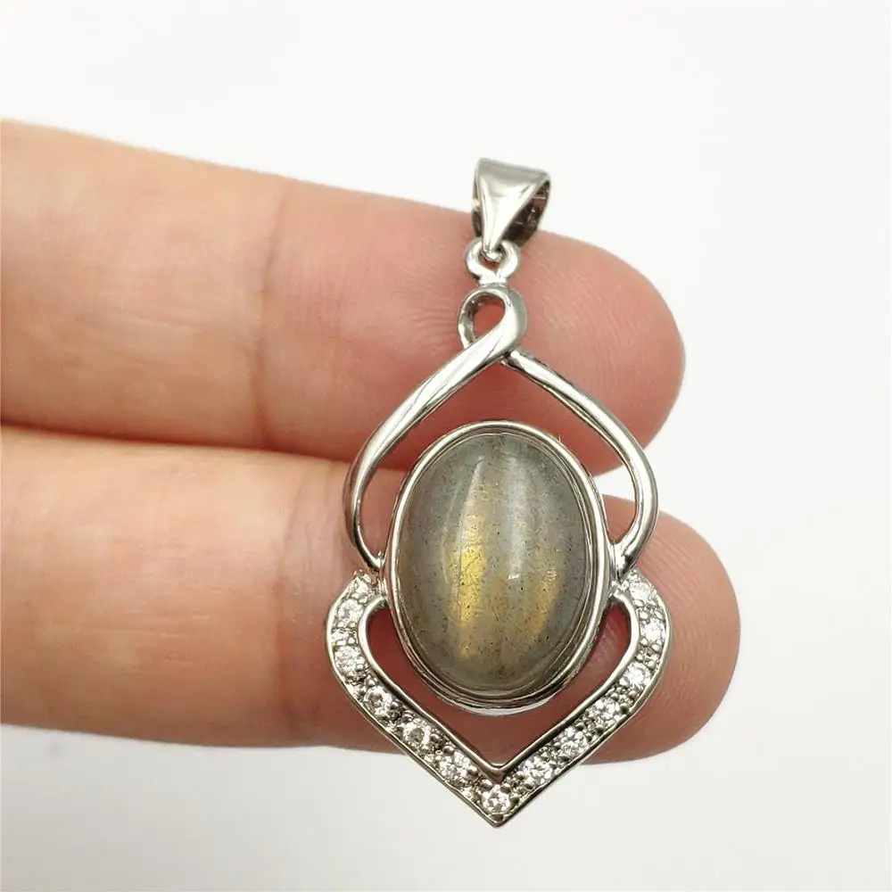 Натуральный Радужный Свет кулон из Лабрадорита женский лунный камень 26x20 мм