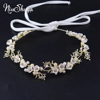 niushuya luxury shell flower pearl hair ornaments fashionable women handmade wedding party eveningaccessories hair jewelries