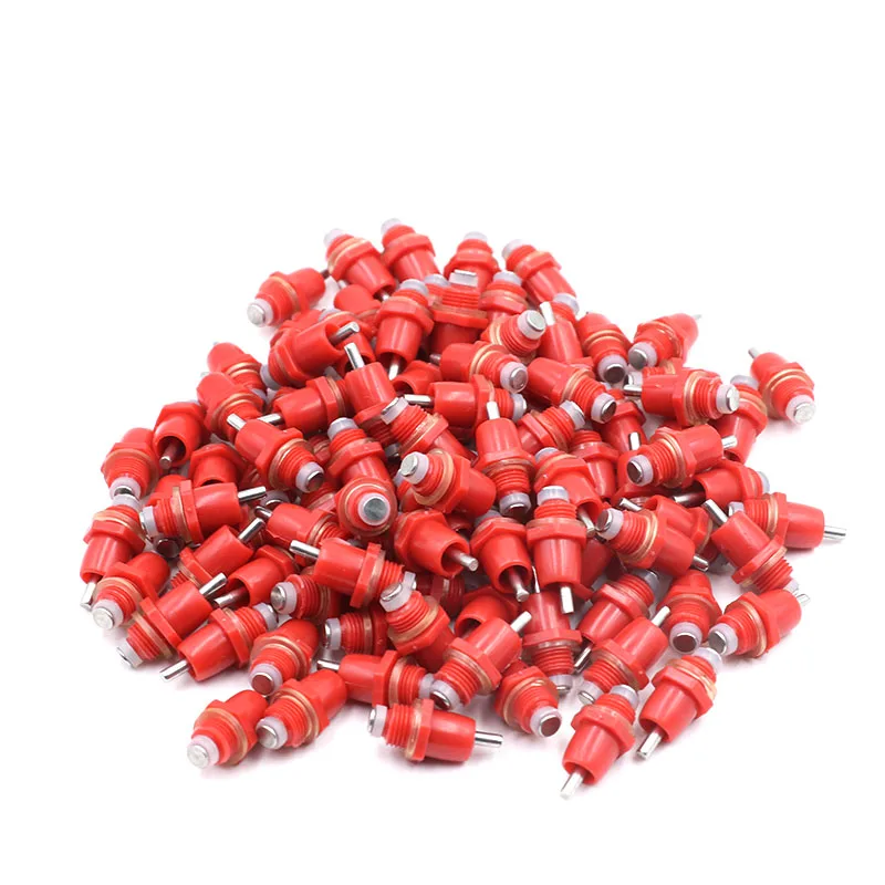 

50-200 Pcs Chicken Waterer Nipple Drinkers With An Automatic Chicken Ball Waterer Chicken Red Head Drinker