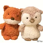 Плюшевые игрушки в виде лисы, совы, свинки, ягненка, плюшевые мягкие игрушки в виде животных, желтый цыпленок, утка, кролик, плюшевые игрушки для детей