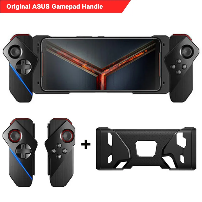 Add ASUS Gamepad Мобильный телефон ASUS ROG Phone 2 с глобальной прошивкой 6,59 ”8G 128G Snapdragon 855 Plus 2,96 Ghz 48MP Android 9 6000mAh NFC игровой телефон - Цвет: Add ASUS Gamepad