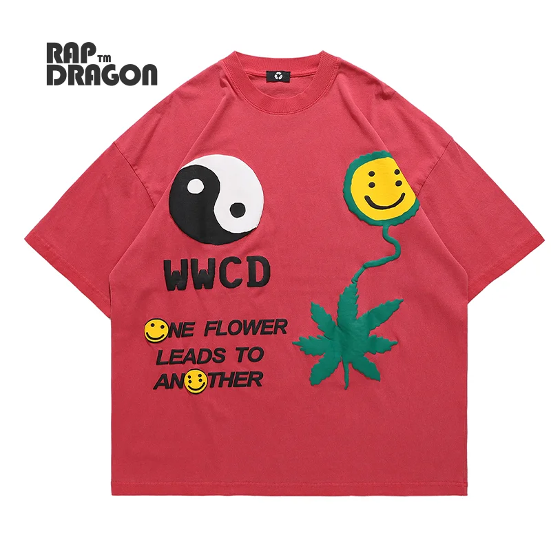 

Men Hip Hop T-shirt Oversized Cartoon Graphic Foam Printing T shirt Cotton Loose Tops Tee Harajuku Tshirt Male Streetwear Summer