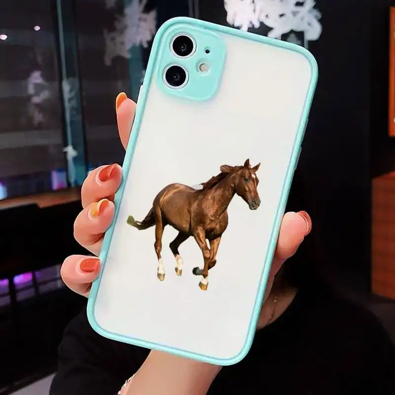 

Running horse animal Phone Case matte transparent For iphone 7 8 11 12 plus mini x xs xr pro max cover