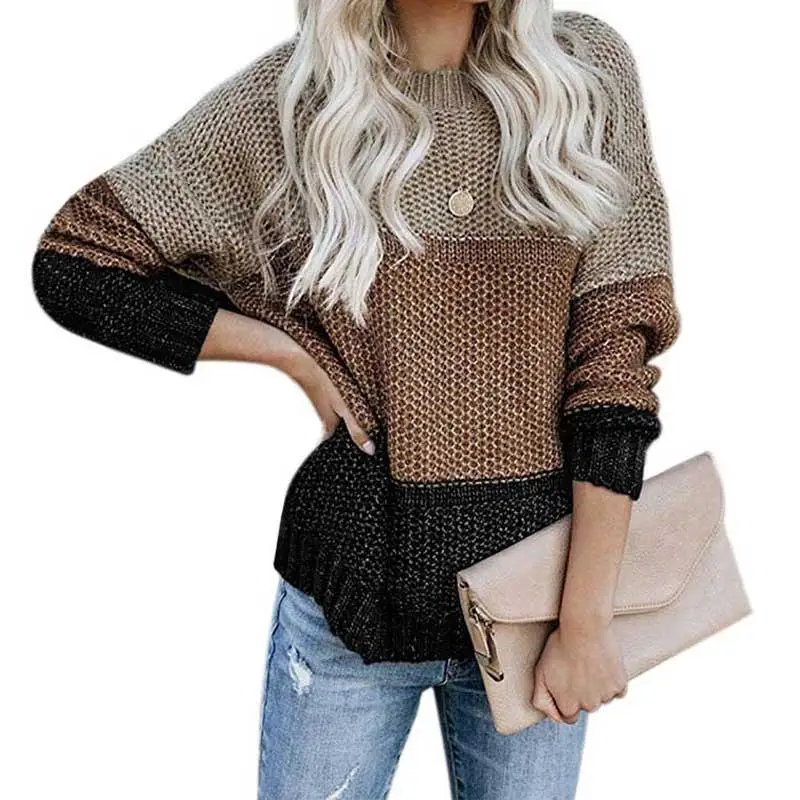 Женский свободный свитер в полоску теплый вязаный на зиму 2019 | Женская одежда