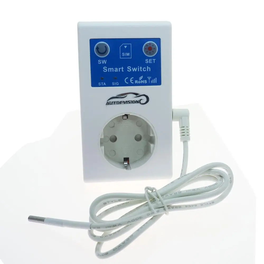 RUSSIA 16A GSM Socket SMS APP Power On Off Alarm Outlet Relay Smart Switch Remote Control Intelligent Temperature Sensor | Электроника